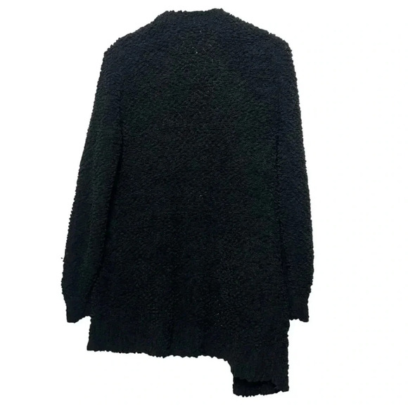 Zenana Black Cardigan Long Sleeve Popcorn Fleece Open Front Women's Size Small - Picture 2 of 9